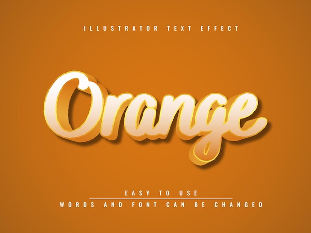 Oranje - illustrator bewerkbaar 3d-teksteffect sjabloonontwerp