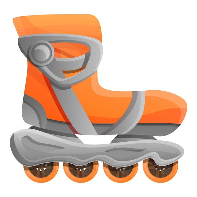 Vector oranje inline skates pictogram cartoon van oranje inline skates vector pictogram voor webdesign geïsoleerd op een witte achtergrond