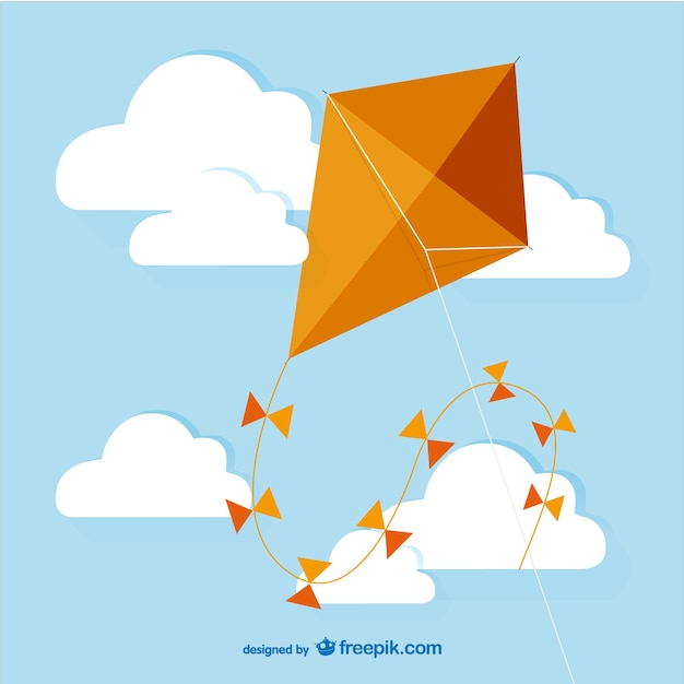 Oranje kite vector