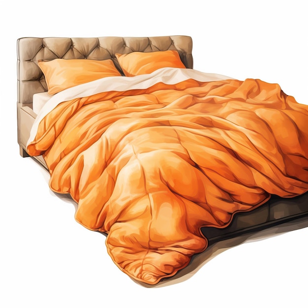 Oranje kleur Bed waterverf vector witte achtergrond isola