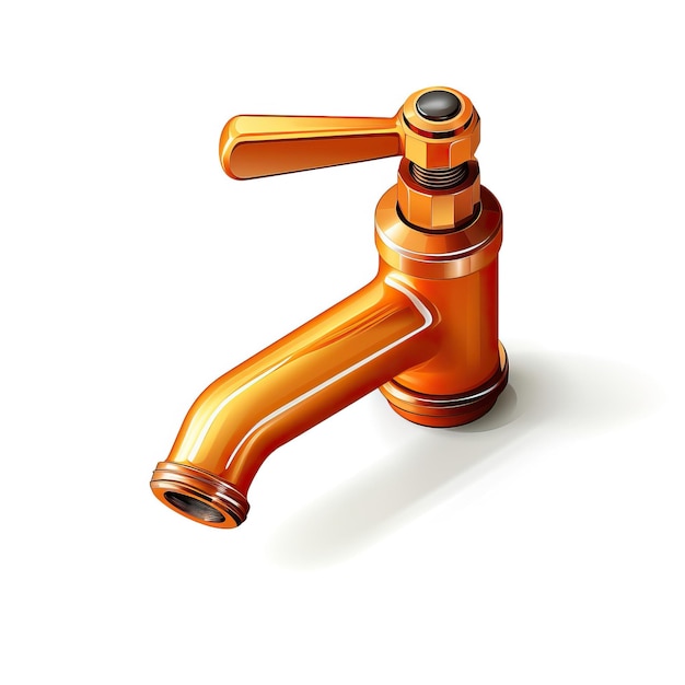 Vector oranje kleur faucet isometrische vector witte achtergrond iso