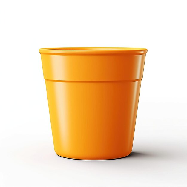 Vector oranje kleur pot 3d vector witte achtergrond geïsoleerd hoog