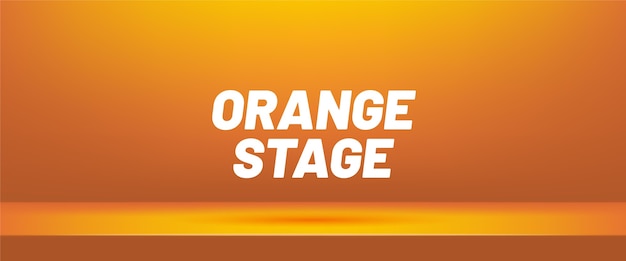 Oranje lege studioruimte voor productvertoning.