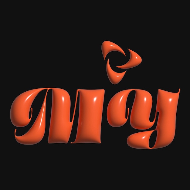 Oranje letters met een rood hart aan de onderkant