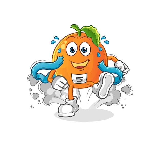 Oranje loper karakter. cartoon mascotte vector