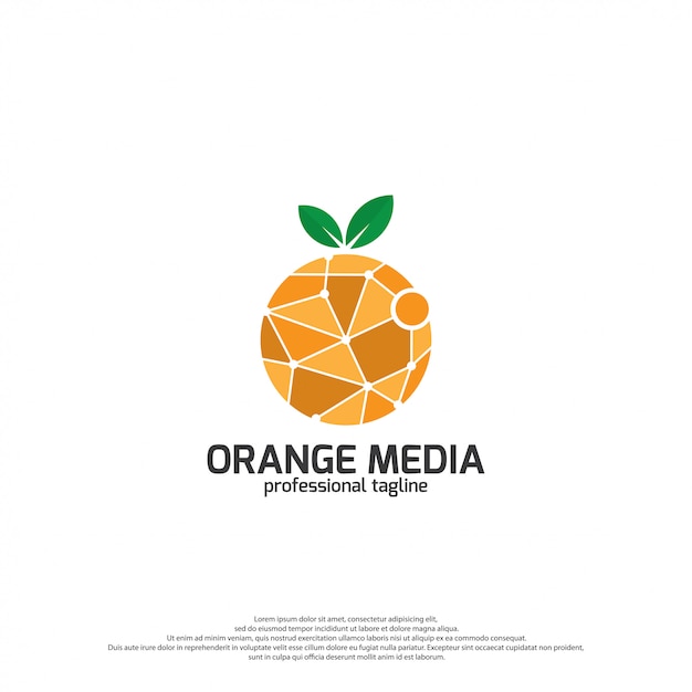 Oranje media logo afbeelding sjabloon