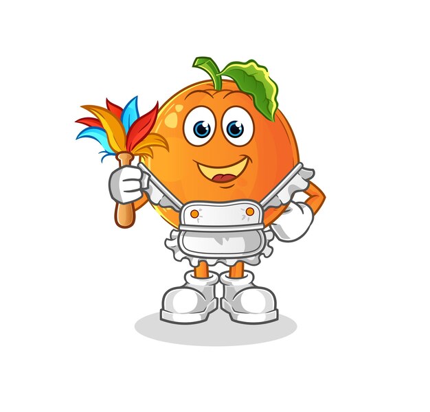 Oranje meid mascotte. cartoon vector