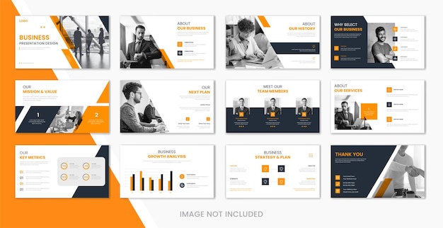 Oranje moderne zakelijke presentatie ontwerpsjabloon