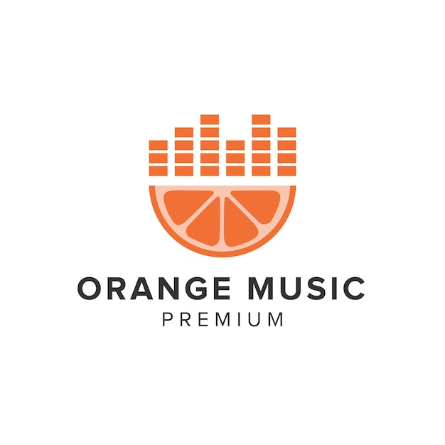 Oranje muziek logo vector pictogram illustratie