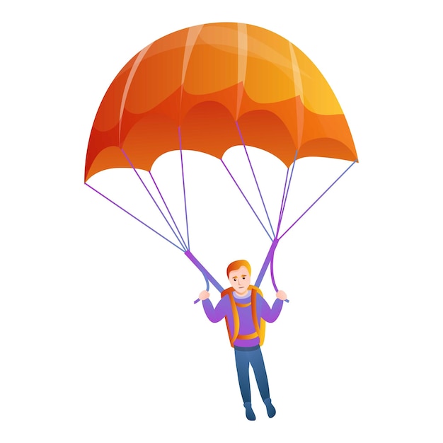 Oranje parachute icoon Cartoon van oranje parachute vector icoon voor webontwerp geïsoleerd op witte achtergrond