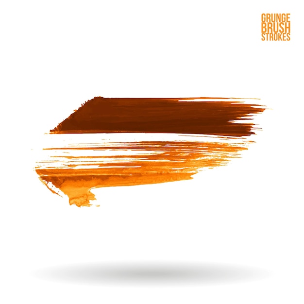 Oranje penseelstreek en textuur Grunge vector abstract handgeschilderd element