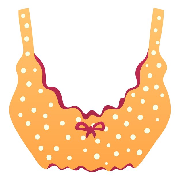 Oranje polka dot bikini top zomer zwembroek mode dames strandkleding vector illustratie