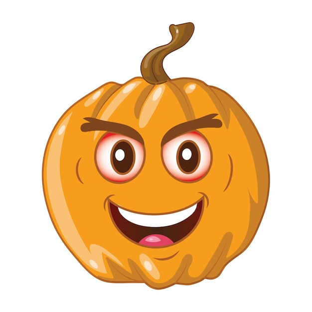 Oranje pompoen op witte achtergrond De Happy Halloween-vakantie Vectorillustratie