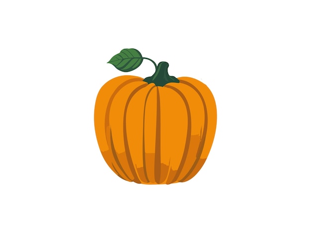 Vector oranje pompoen vector illustratie herfst halloween pompoen groente grafische afdruk geïsoleerd