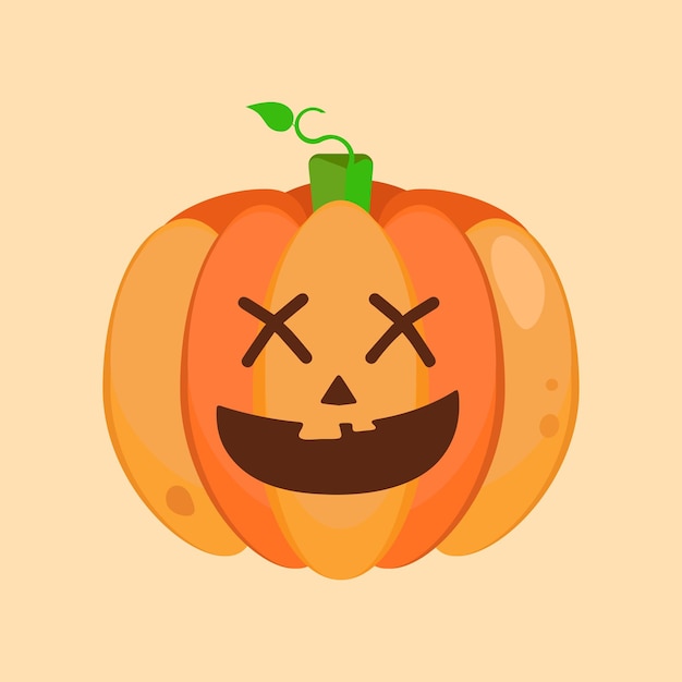 Oranje pompoen vectorillustratie. Herfst halloween pompoen, plantaardig grafisch pictogram of print