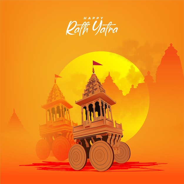 Vector oranje rath yatra creatieve sjabloon