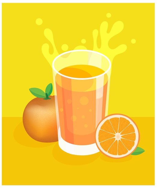 Oranje sap sinaasappel en sinaasappel plakjes voorraad illustratie