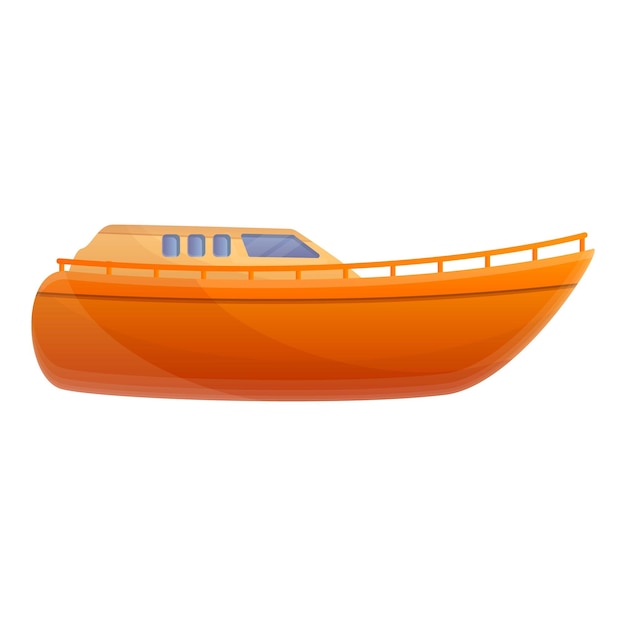 Oranje schippictogram Cartoon van oranje schip vectorpictogram voor webontwerp dat op witte achtergrond wordt geïsoleerd