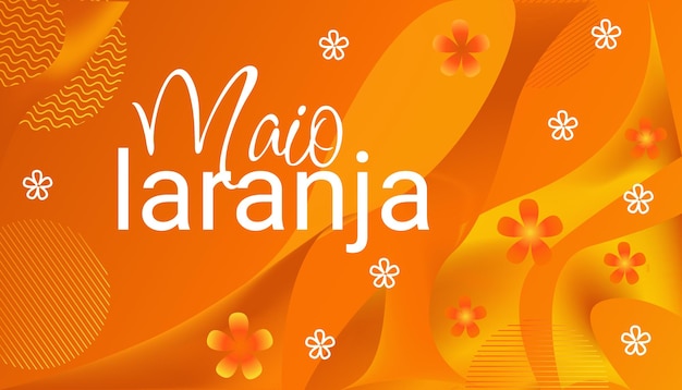 Oranje spandoek voor maio laranja met bloemen