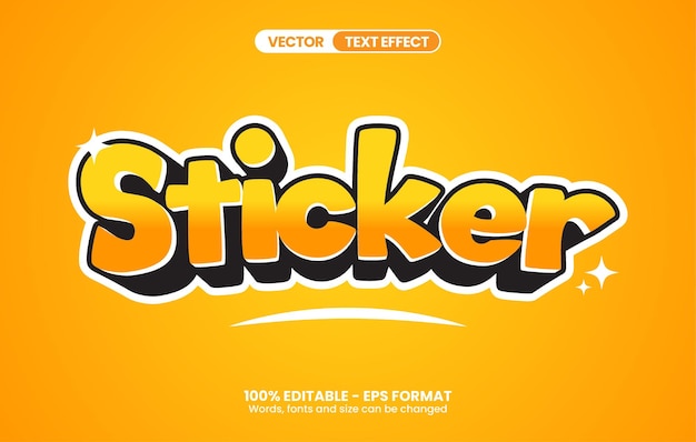 Oranje sticker 3d tekst stijl effect