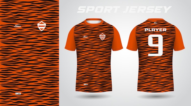 Oranje t-shirt sport jersey ontwerp