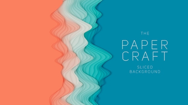 Oranje tot groen papier lagen 3D abstracte gradiënt papercut Kleurrijke origami vorm concept