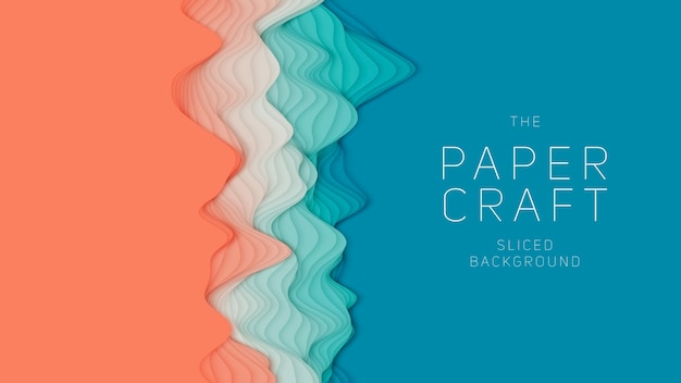 Oranje tot groen papier lagen 3D abstracte gradiënt papercut Kleurrijke origami vorm concept