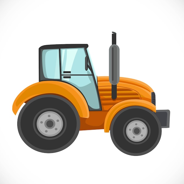 Oranje tractor vectorillustratie geïsoleerd op een witte background