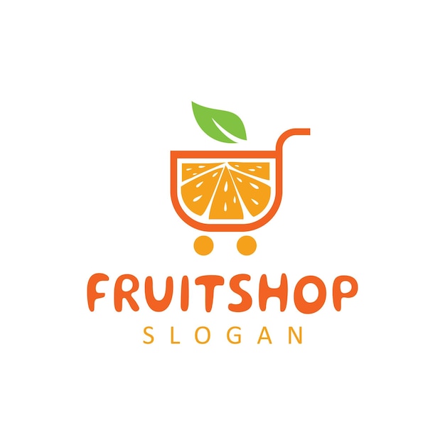 Oranje Trolley Logo Vers Fruit winkel