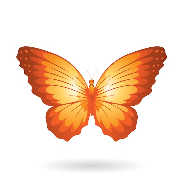 Vector oranje vlinderillustratie met ronde vleugels