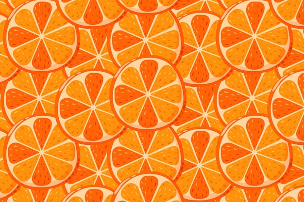 Oranje vruchten snijden naadloos patroon Zomer vitamine C vector achtergrond voor papier omslag stof