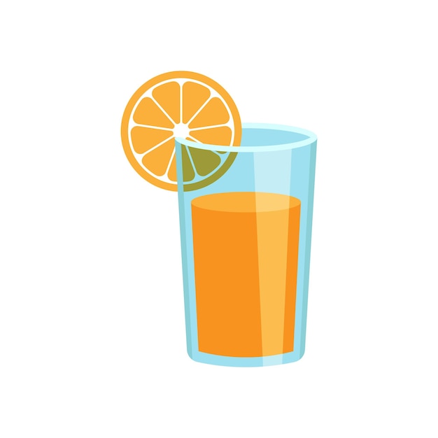 Oranje vruchtensap vector pictogram in vlakke stijl oranje citrus cocktail drinken illustratie op witte geïsoleerde achtergrond tropisch voedsel concept