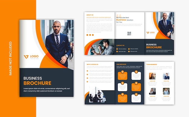 Oranje zakelijke A5 brochure ontwerp sjabloon vector