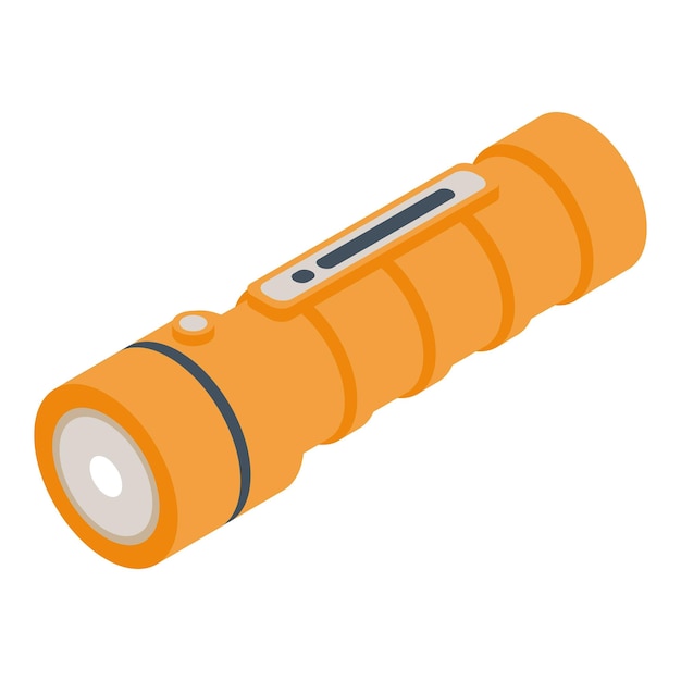 Oranje zaklamp pictogram Isometrisch van oranje zaklamp vector pictogram voor webdesign geïsoleerd op een witte achtergrond