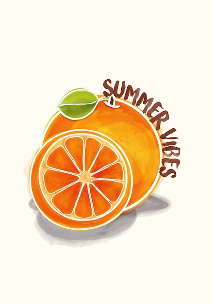 Oranje zomer vibes illustratie