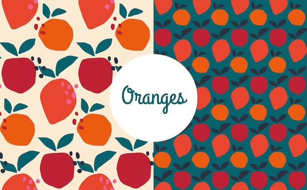 Oranje zomerfruit naadloos patroon