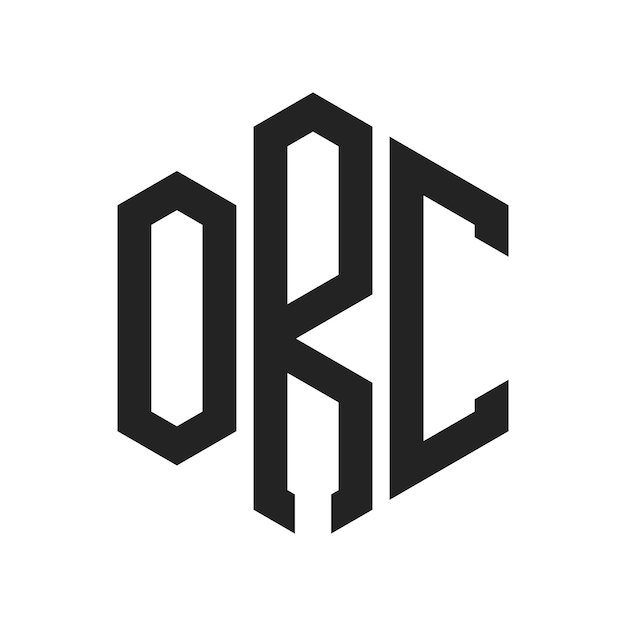 Дизайн логотипа ORC Первоначальная буква ORC Монограмма Логотип с использованием шестиугольной формы