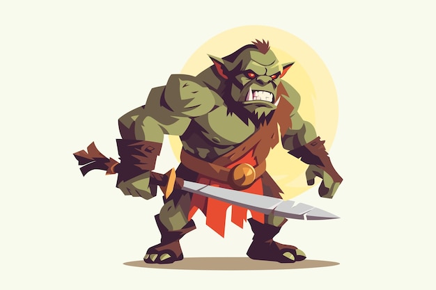 Vector orc vector flat minimalistic asset isolated illustration