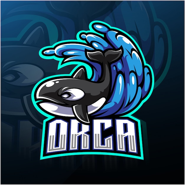 Orca esport mascotte logo ontwerp