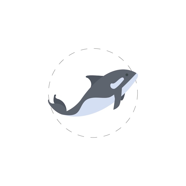 Orca killer whale colorful vector flat icon