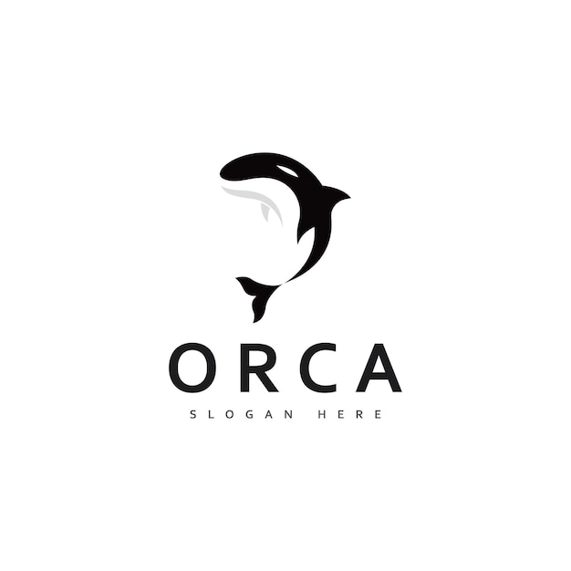 orca killer whale logo icoon vector