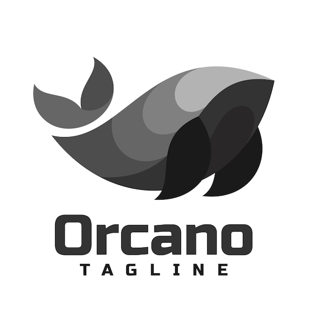 Vettore vetore di progettazione del logo dell'orca