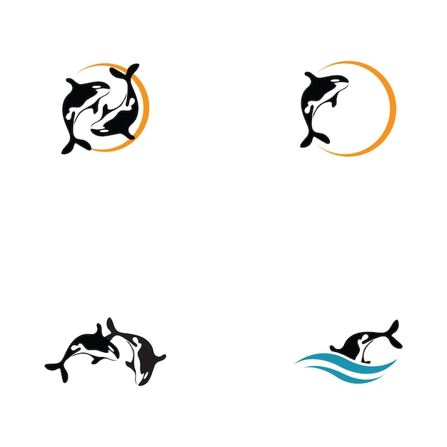 orca logo vector illustration on trendy design