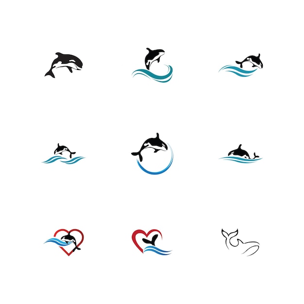 Orca Logo vectorillustratie op trendy ontwerp