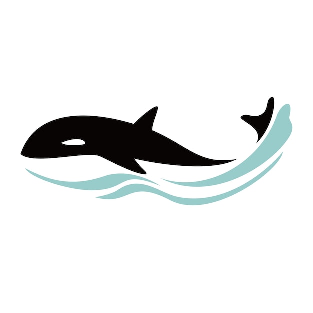 orca silhouet ontwerp roofdier vis logo vector aquatische dieren illustratie