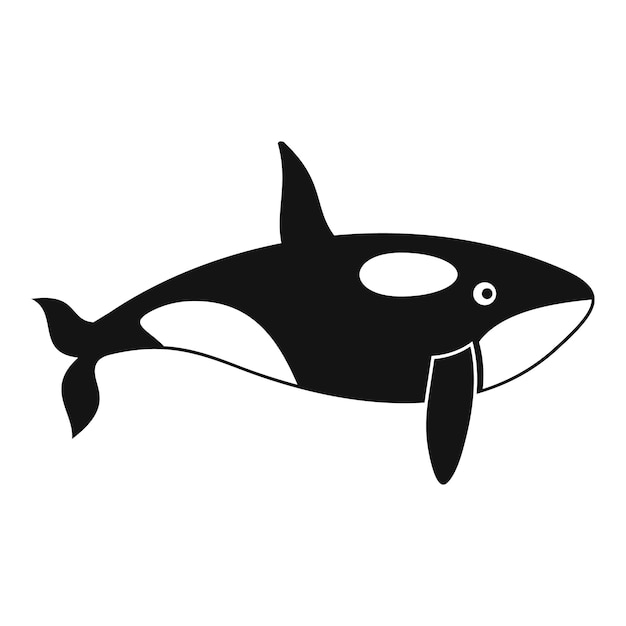 Vector orca whale icon simple illustration of orca whale vector icon for web design isolated on white background