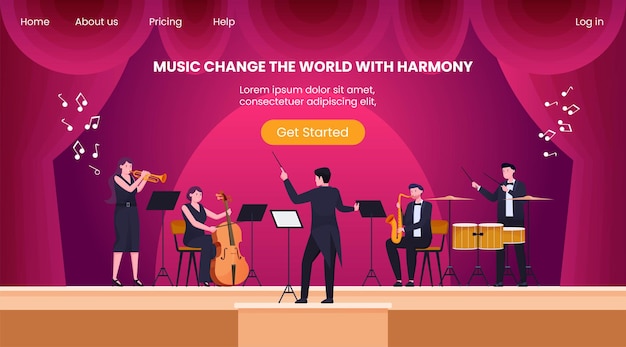 劇場の舞台でのオーケストラのハーモニー