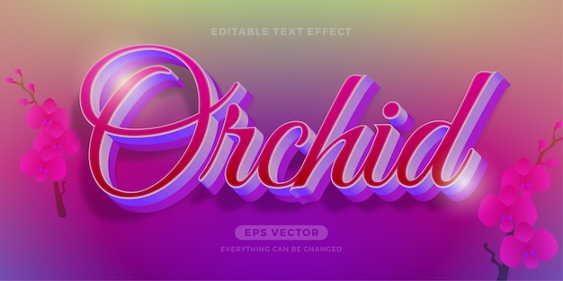 Vector orchid bewerkbare tekst