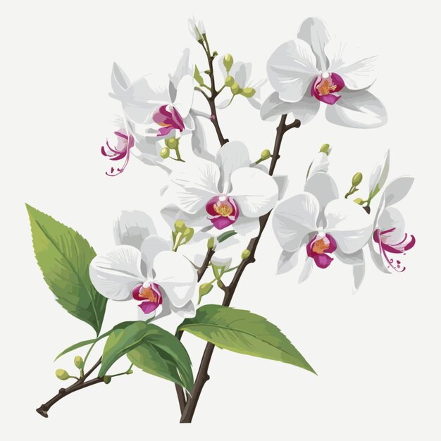 Vector orchid branches vector