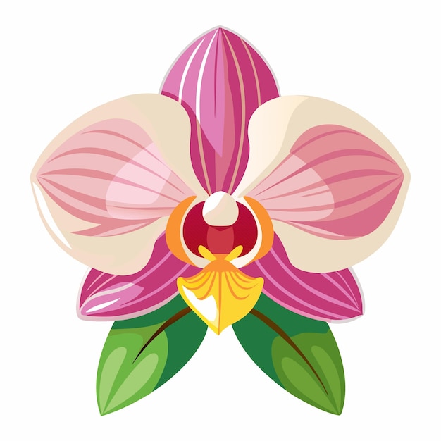 orchid flower clipart cartoon style vector illustration